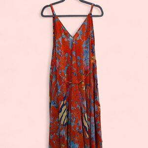 VENUS orange batik sheer maxi dress (One Size Fits All)